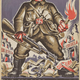 Este póster impreso en los Talleres Gráficos de la Nación, denunciaba la amenaza nazi contra las instituciones educativas.